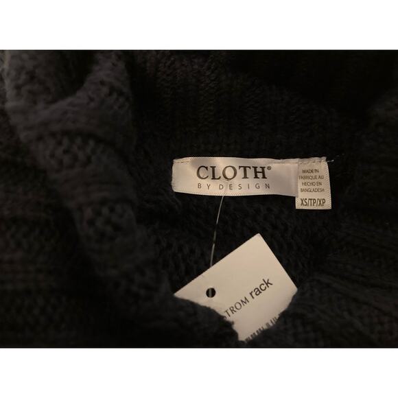 Cloth by Design Women's Turtleneck Poncho Sweater XS Extra Small Black NWT - Picture 6 of 7